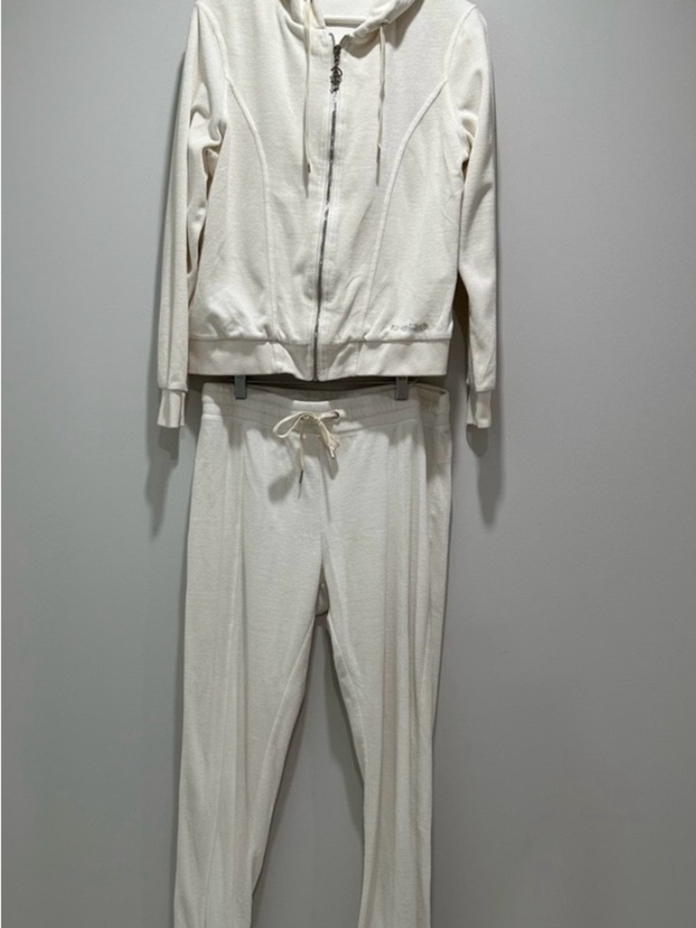 bebe Cream Zip Hoodie & Drawstring Joggers Set